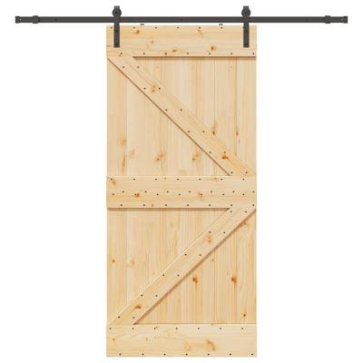 Schuifdeur met beslag 90x210 cm massief grenenhout