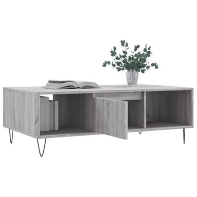 Salontafel 104x60x35 cm bewerkt hout grijs sonoma