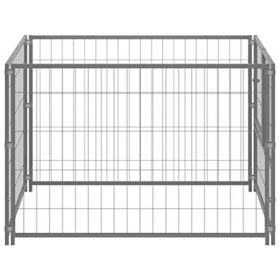 Hondenkennel 100x100x70 cm staal zilverkleurig