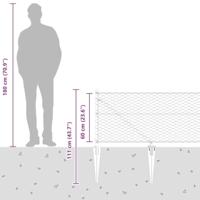 VidaXL Afrasteringspaal zilver 25 x 0,6 m (36 mm gaas) staal - thumbnail