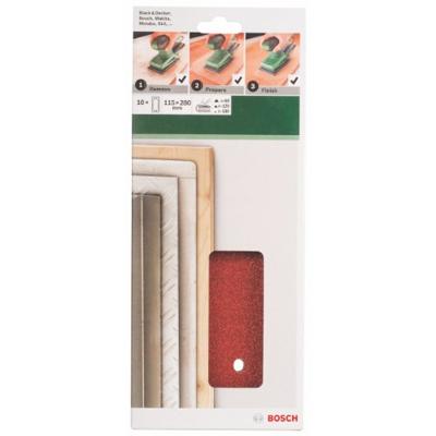 Bosch Accessories 2609256B32 Oscillerend schuurpapierset Geperforeerd Korrelgrootte (num) 60, 120, 180 (l x b) 280 mm x 115 mm 1 set(s) - thumbnail