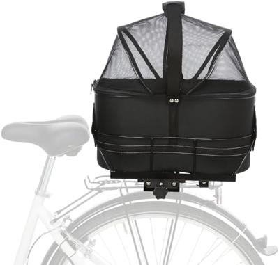 TRIXIE FIETSMAND ACHTEROP ZWART MET KUSSEN EN KAP 29X42X48 CM TRIXIE FIETSMAND ACHTEROP ZWART MET KUSSEN EN KAP 29X42X48 CM