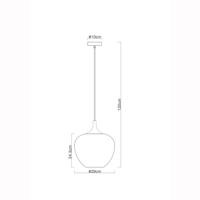 Globo Zwarte hanglampMaxy met rood glas Ø 29cm - 15548H1G - thumbnail