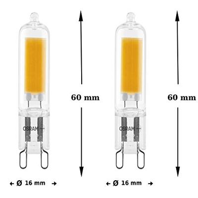 Osram LED Steeklampjes met G9 fitting - 2.8W vervangt 30W - Helder glas - Warm wit - Duopack