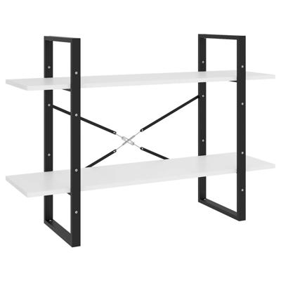 Boekenkast met 2 schappen 100x30x70 cm spaanplaat wit