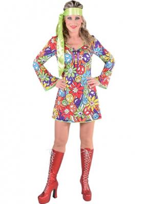 70´s Flower jurkje lange mouwen