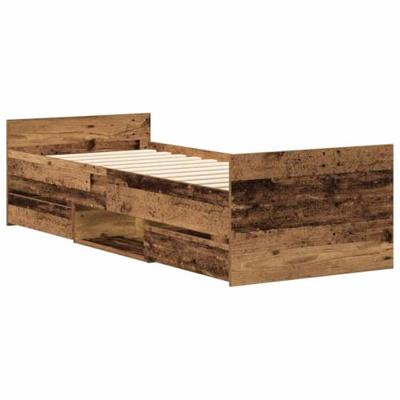 Bedframe zonder matras 100x200 cm bewerkt hout oud hout