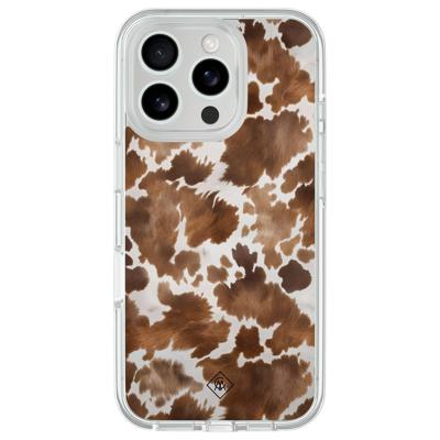 iPhone 16 Pro Max hybride hoesje - Cowhide chic iPhone 16 Pro Max hybride hoesje - Cowhide chic