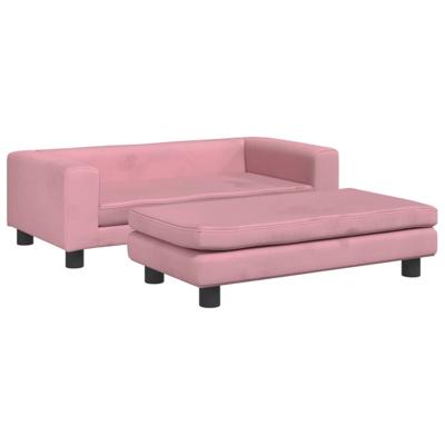 Hondenmand met verlengstuk 100x50x30 cm fluweel roze Hondenmand met verlengstuk 100x50x30 cm fluweel roze