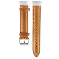 Fitbit Charge 5 & 6 bandje - Echt leer - Lichtbruin - thumbnail