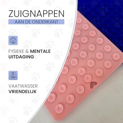 Eat Slow Live Longer Lick Mat Cross Blauw