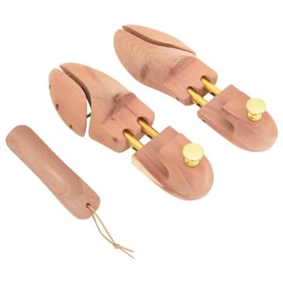 VidaXL Schoenspanner met schoenlepel eu 44-45 massief cederhout