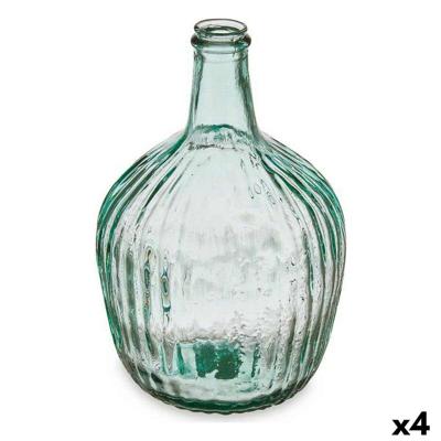 Decoratieve fles Gift Decor Transparant Strepen 4 L 19 x 30 x 19 cm 16 x 29,5 x 16 cm Decoratie (4 Stuks)