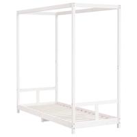 Kinderbedframe 80x200 cm massief grenenhout wit - thumbnail