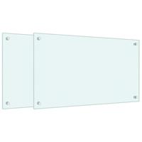 VidaXL Spatschermen keuken 2 st 70x40 cm gehard glas wit - thumbnail