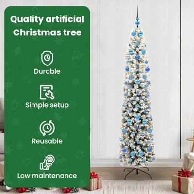 VidaXL Kunstkerstboom groen 210 cm pvc en staal en kunststof