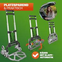 Steekwagen Zilver/Zwart aluminium 80kg voor Trap in hoogte verstelbaar - thumbnail