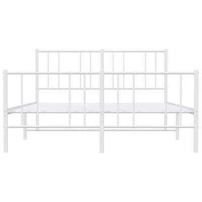 Bedframe met hoofd- en voeteneinde metaal wit 135x190 cm