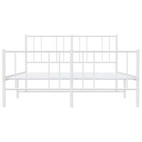 Bedframe met hoofd- en voeteneinde metaal wit 135x190 cm - thumbnail