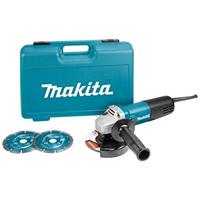 Makita 9558HNRGK2 Haakse Slijper 125mm 840W 230V inc. Accessoire Set in koffer - thumbnail