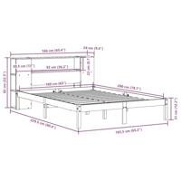 Bed met boekenkast zonder matras grenenhout wasbruin 160x200 cm - thumbnail