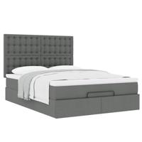 Ottoman bed met matras 140x200cm stof donkergrijs - thumbnail