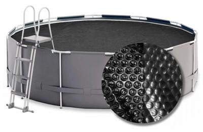 W&apos;eau Premium solar cover rond - 350 cm (zeilmaat 344) - Zwart