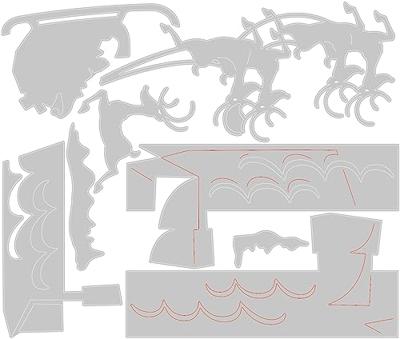 Sizzix • tim holtz thinlits die set reindeer sleigh