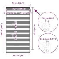 VidaXL Zebra rolgordijn 90x100 cm stofbreedte 85,9 cm zwart - thumbnail
