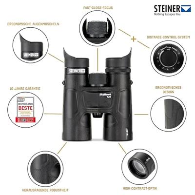 STEINER verrekijker Skyhawk 4.0 8x42 - Duitse kwaliteitsoptiek, scherpe details, robuust, groot gezichtsveld, perfect voor het observeren van de natuur, dieren en vogels