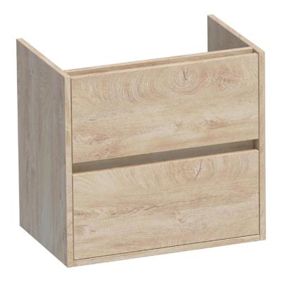 Brauer Adore - Onderkast Ondiep - 60 cm - met 2 Softclose Lades Greeploos en 1 Sifon Uitsparing - Forest Wheat