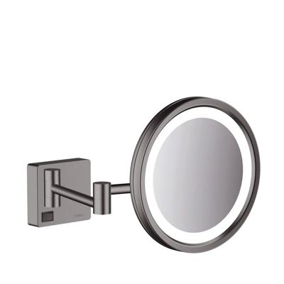 Hansgrohe Scheerspiegel AddStoris Met LED Licht Geborsteld Zwart Chroom Hansgrohe Scheerspiegel AddStoris Met LED Licht Geborsteld Zwart Chroom