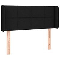 Hoofdbord met randen 103x16x78/88 cm stof zwart - thumbnail