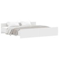 Bedframe met hoofd- en voeteneinde wit 200x200 cm - thumbnail