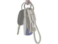 KeyMate Charge/Sync Keychain Cable Nylon Braided Lightning White - thumbnail