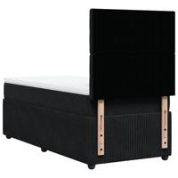 Boxspring met matras fluweel zwart 140x190 cm - thumbnail