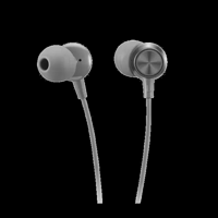 Lenovo - 300 bedrade in-ear USB-C hoofdtelefoon - in-line microfoon - USB-C connectiviteit - Play & Pause knop - 3 maten siliconen oordopjes inbegrepen, grijs - thumbnail