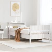 Bedframe zonder matras massief grenenhout wit 90x200 cm - thumbnail