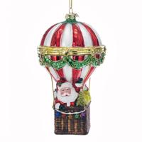 Noble Gems Santa Hot Air Balloon 14 cm kerstbal kerst Kurt S. Adler - Kurt s adler - thumbnail