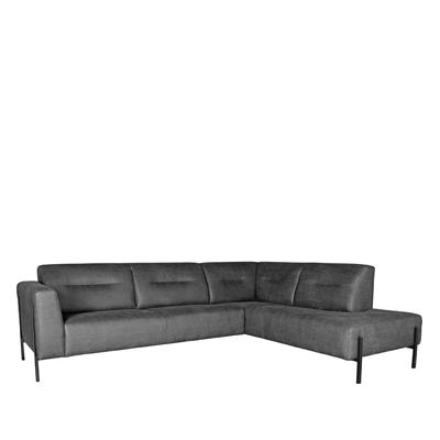 LABEL51 Hoekbank 'Napoli' Rechts, Micro Suede, kleur Antraciet