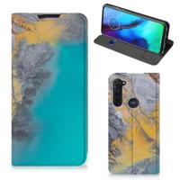 Motorola Moto G Pro | Standcase | Marble Blue Gold - thumbnail