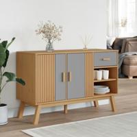 Dressoir OLDEN 114x43x73,5 cm massief grenenhout grijs en bruin - thumbnail