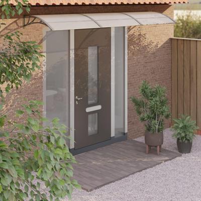 VidaXL Deurluifel 300x75 cm polycarbonaat grijs VidaXL Deurluifel 300x75 cm polycarbonaat grijs