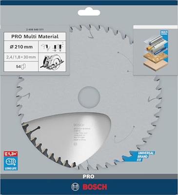 Bosch Accessories Multi Material 2608640511 Hardmetaal-cirkelzaagblad 210 x 30 x 2.4 mm Aantal tanden: 54 1 stuk(s)