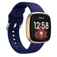Fitbit Versa 3 & 4 / Sense 1 & 2 - Siliconen bandje - Donkerblauw - thumbnail