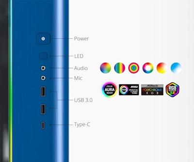Montech KING 95 Midi-Tower Tempered Glass ARGB Blauw