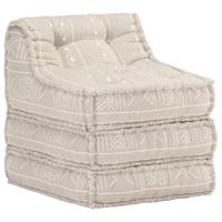 vidaXL Poef modulair stof beige - thumbnail