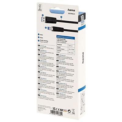 Hama USB-KABEL, USB 3.0, 5 GBIT/S, 1,50 M Kabel Zwart