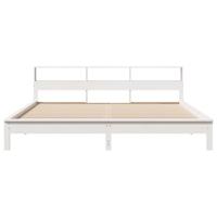 Bedframe zonder matras massief grenenhout wit 200x200 cm - thumbnail