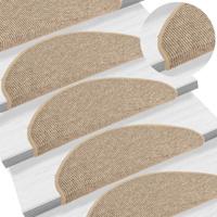 Trapmatten 15 st 65x21x4 cm Donkerbeige Halfrond Groot - thumbnail